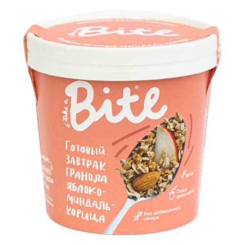 Готовый завтрак Bite гранола яблоко-миндаль-корица 4 шт 50 г в Магнолия