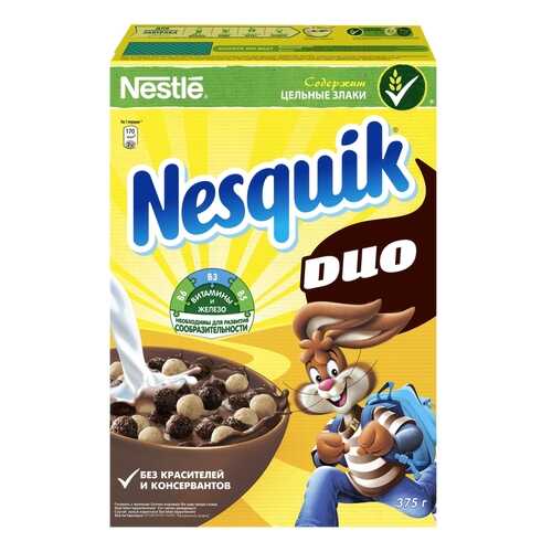 Готовый завтрак шоколадный Nesquik duo 375 г в Магнолия