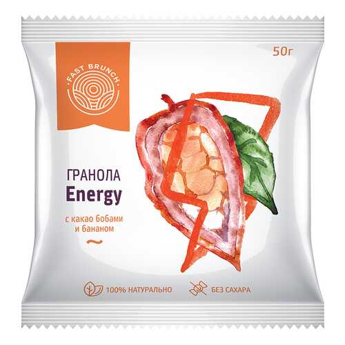 Гранола Fastbrunch Energy с какао бобами и бананом 3 саше в Магнолия