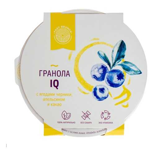 Гранола Fastbrunch IQ с ягодами черники, апельсином и какао 80г Россия в Магнолия