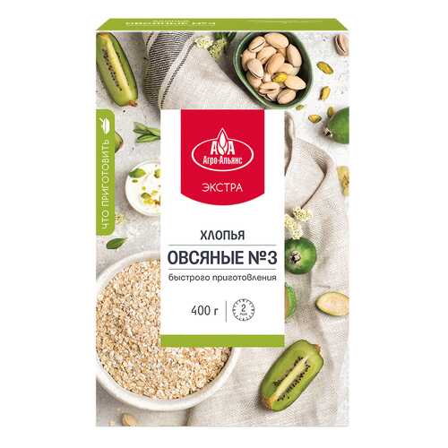 Хлопья Агро-Альянс Экстра Овсяные №3, 400 гр в Магнолия