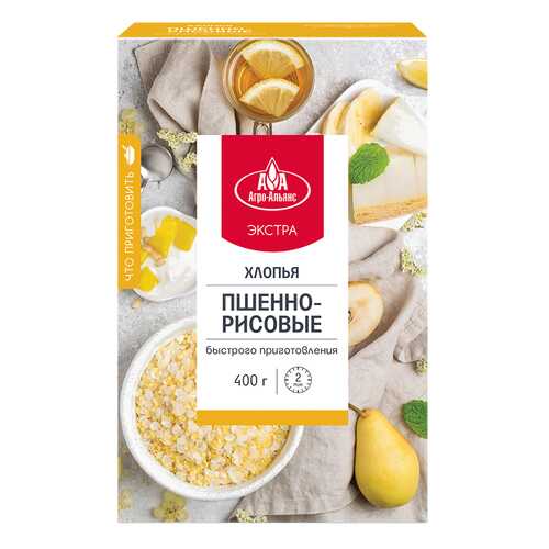 Хлопья Агро-Альянс Экстра Пшенно-рисовые, 400 гр в Магнолия