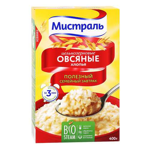 Хлопья Мистраль овсяные цельнозерновые 400 г в Магнолия