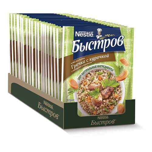 Каша Быстров гречка с курочкой с овощами и травами без варки порционная 17 шт по 38 г в Магнолия