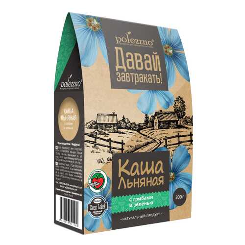 Каша льняная Polezzno с грибами и зеленью 300 г в Магнолия