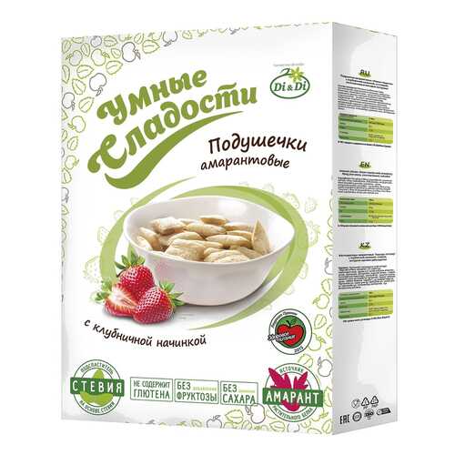 Подушечки амарантовые Умные сладости c клубничной начинкой 220 г в Магнолия