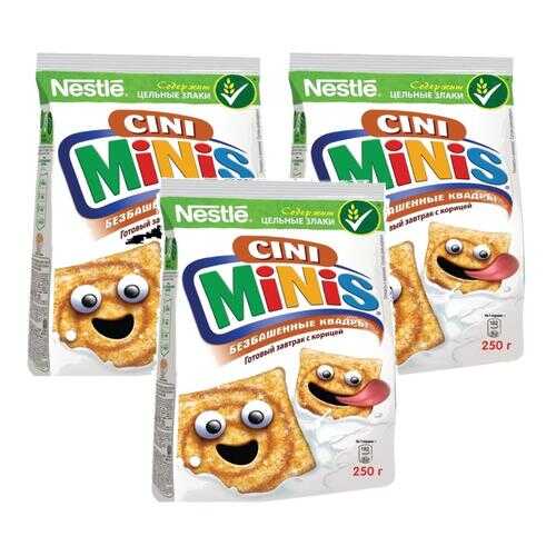Пшеничные хлопья Cini-Minis Безбашенные квадры с корицей 3*250 г в Магнолия