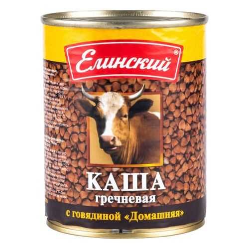 Каша Елинский пищевой комбинат гречневая с говядиной домашняя 340 г в Магнолия