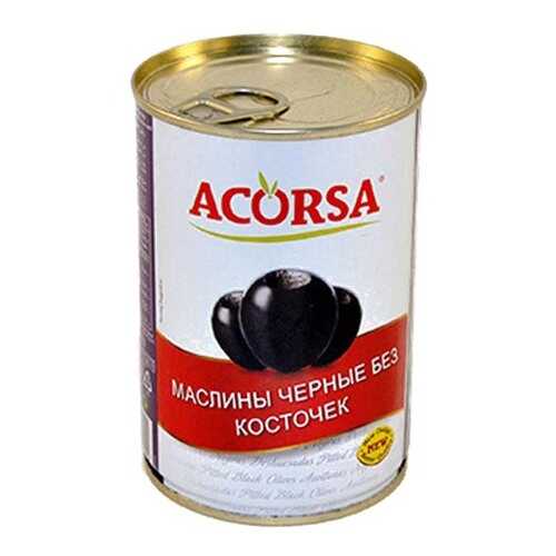 Маслины черные Acorsa крупные без косточки 425 г в Магнолия