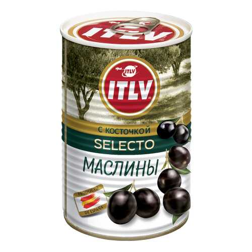 Маслины ITLV черные с косточкой 425 г в Магнолия