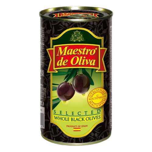 Маслины отборные Maestro de Oliva с косточкой 360 г в Магнолия