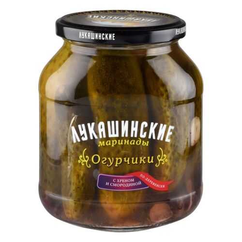 Огурчики с хреном и смородиной Лукашинские по-деревенски 670 мл в Магнолия