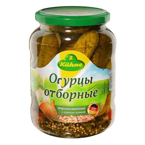 Огурцы Kuhne отборные с пряными травами маринованные 670 г Германия в Магнолия