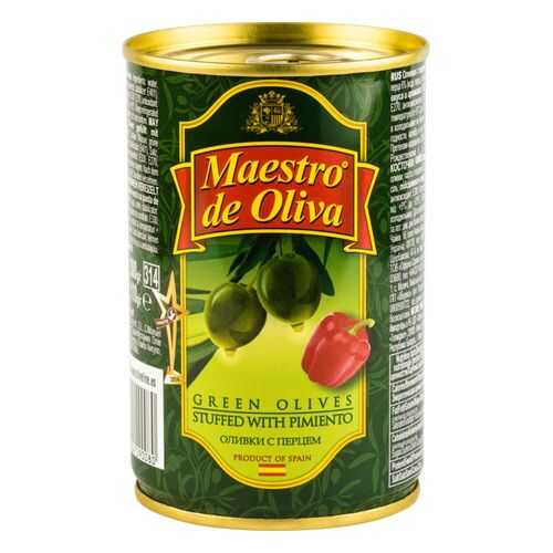 Оливки Maestro de Oliva с перцем 300 г в Магнолия