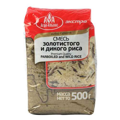 Риc Агро-альянс экстра смесь золотистого и дикого риса 500 г в Магнолия