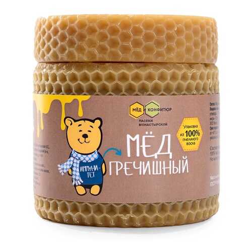 Мёд гречишный в банке из воска от Кристины Монастырской, «Пасеки Монастырской», 320 г в Магнолия