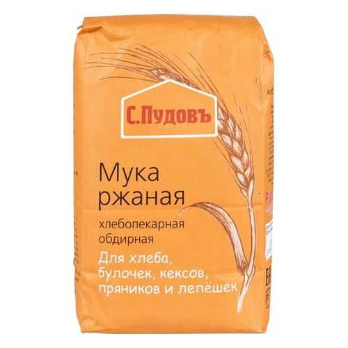 Мука ржаная С.Пудовъ обдирная 1 кг в Магнолия