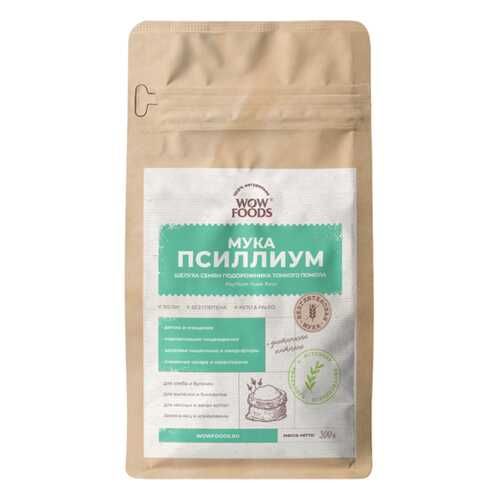 Псиллиум, мука WOWFOODS мука из шелухи семян подорожника тонкого помола 300 г в Магнолия