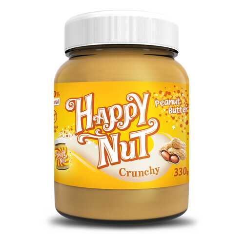 Арахисовая паста Happy Nut Crunchy с кусочками 330 г в Магнолия