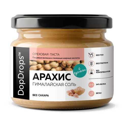 Арахисовая паста хрустящая DopDrops Кранч с гималайской солью 250 г в Магнолия