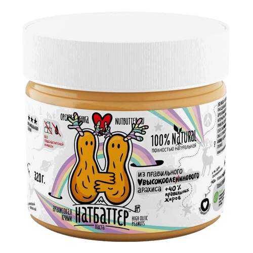 Паста ореховая Nutbutter из жареного арахиса высокоолеиновая 320г в Магнолия