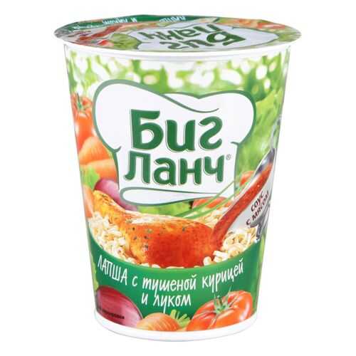 Лапша быстрого приготовления Биг ланч с тушеной курицей и луком 65 г в Магнолия