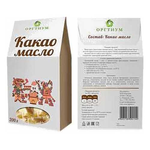 Какао масло Оргтиум горячего первого отжима 200 г в Магнолия