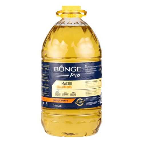 Масло подсолнечное рафинированное дезодорированное Bunge Pro универсальное первый сорт 5 л в Магнолия