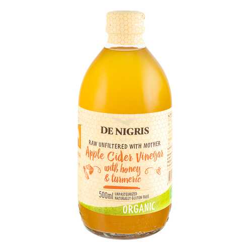Уксус De Nigris Organic яблочный с медом и куркумой нефильтрованный 500 мл в Магнолия