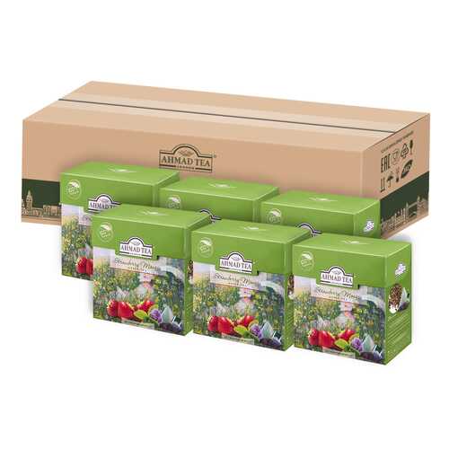 Чай Ahmad Tea Клубничный Мусс, зелёный, листовой, в пирамидках, 20х1,8г - 6 штук в Магнолия