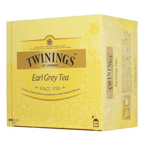Чай черный Twinings эрл грэй байховый с ароматом бергамота пакетированный 50 пакетиков в Магнолия