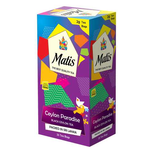 Чай черный в пакетиках для чашки Матис Ceylon Paradise 25*2 г в Магнолия