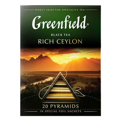 Чай черный в пирамидках Greenfield Rich Ceylon 20 пакетиков в Магнолия