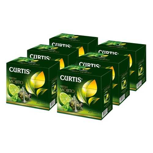 Чай Curtis Fresh Mojito, зелёный с добавками, 20 пирамидок х 6 упаковок в Магнолия