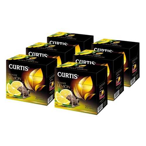 Чай Curtis Sunny Lemon, чёрный с добавками, 20 пирамидок х 6 упаковок в Магнолия