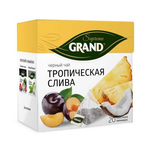 Чай Grand Тропическая Слива, черный с добавками, 20 пирамидок в Магнолия