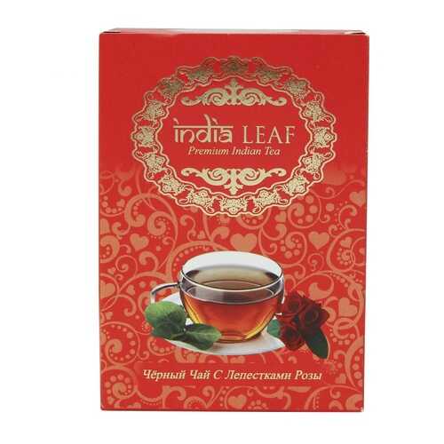 Чай India leaf С лепестками роз, черный среднелистовой с добавками, 100 гр в Магнолия