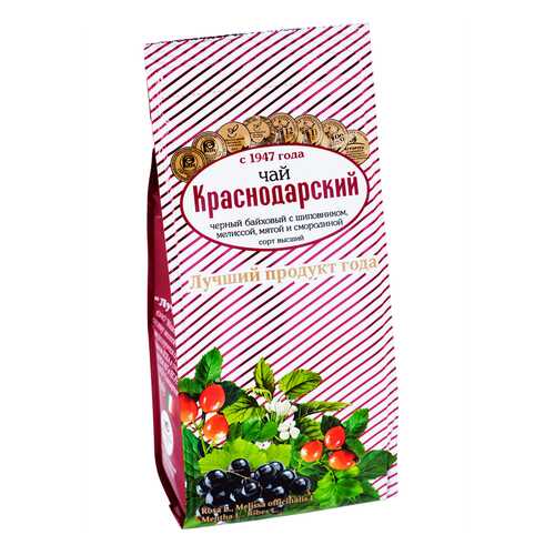 Чай Краснодарский С шиповником, мелиссой, мятой и смородиной черный листовой 100 г в Магнолия