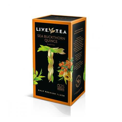 Чай Live Tea Sea Buckthorn & Quince черный с облепихой и айвой 25 пакетиков в Магнолия