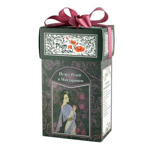 Чай Plum Snow Чёрный чай Пуэр с Розой и Мандарином, чёрный листовой, 100 гр в Магнолия