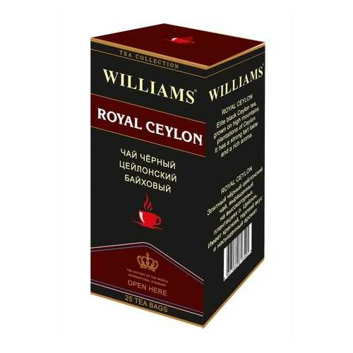 Чай Williams Royal Ceylon, черный цейлонский байховый, 25 пакетиков в Магнолия