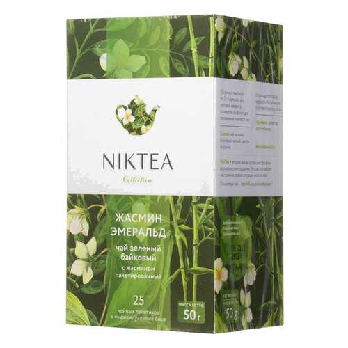 Чай зеленый NikTea жасмин эмеральд байховый мелкий ароматизированный 25 пакетиков в Магнолия