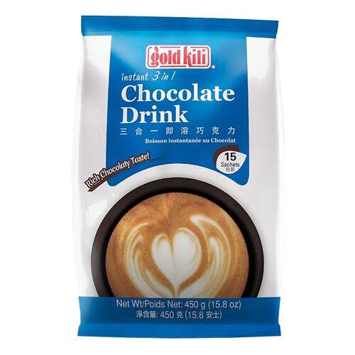 Горячий шоколад Chokolate Drink 3в1 Gold Kili 15 стиков по 30 г в Магнолия
