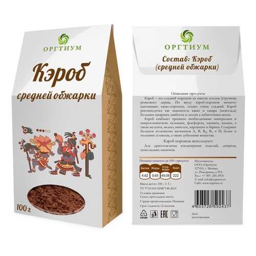 Кэроб Оргтиум средней обжарки 100 г в Магнолия