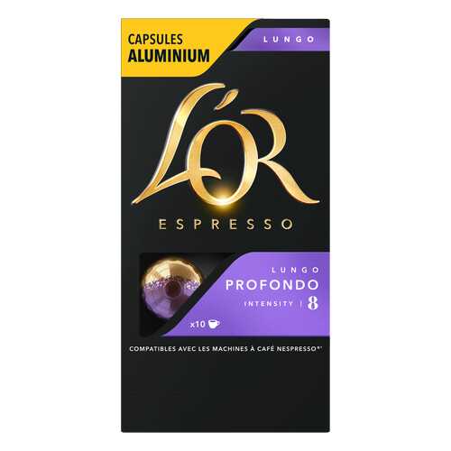 Капсулы L’OR Espresso Lungo Profondo для кофемашин Nespresso 10 капсул в Магнолия