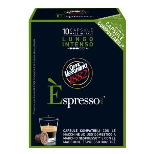 Капсулы Vergnano e`spresso lungo intenso для кофемашин Nespresso 10 капсул в Магнолия