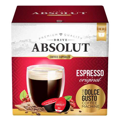 Кофе Absolut Drive Espresso Original в капсулах для кофемашины Dolce Gusto 16 капсул в Магнолия