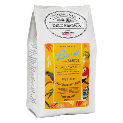 Кофе Compagnia Dell'Arabica Brasil Santos в зёрнах 250 г в Магнолия