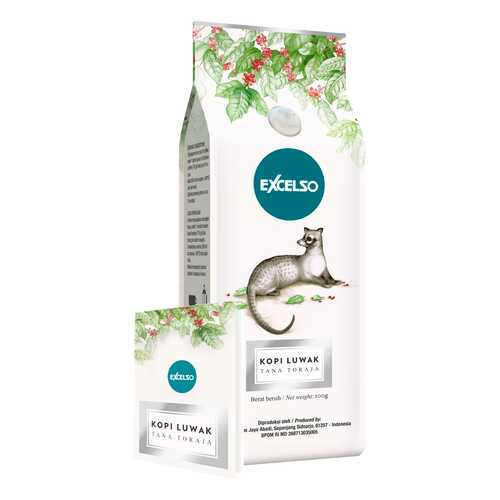 Кофе Excelso обжаренный в зерне Kopi Luwak tana toraja 100 г в Магнолия