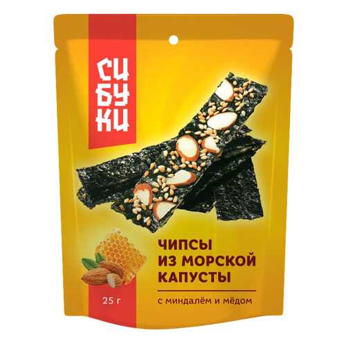 Чипсы из морской капусты Сибуки с миндалем и медом 25 г в Магнолия